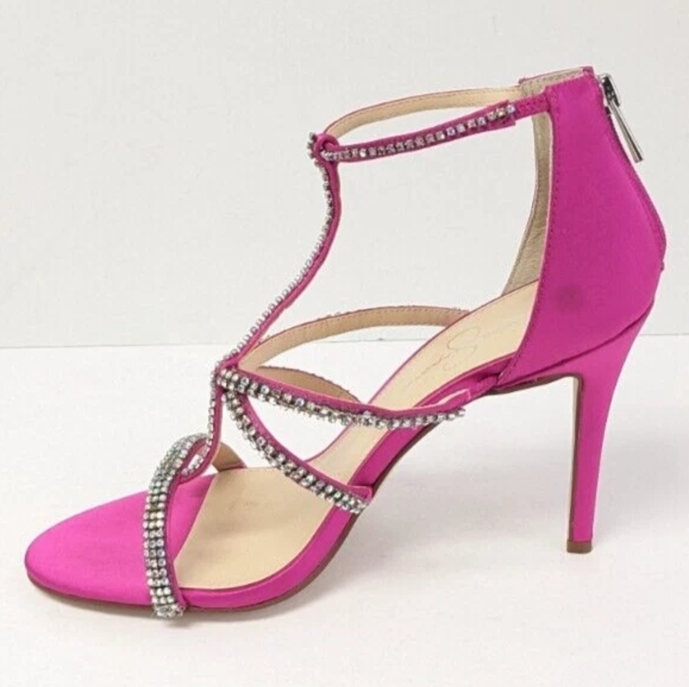 Jessica Simpson Women Elegant Pink Strappy Heels - Picture 6 of 6